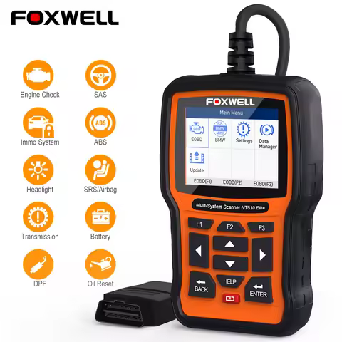 FOXWELL NT510 Elite OBD2 Automotive Scanner All System Bi-Directional Control ECU Coding IMMO A/F 30