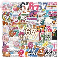YANGWEN Six Seven Stickers, 50 "67" Stickers, Funny 67 Sticker Waterproof, 6 7 Meme Sticker For Phon