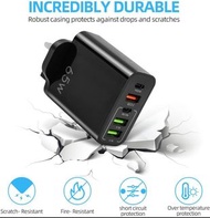 65W 充電器轉接器 2 個 3.1A USB 多口充電頭 PD15，20W+QC3.0 USB A 壁插充電器  gfyckp 65W Charger Adapter 2 3.1A USB Mult