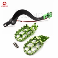 For Kawasaki KX250F KX450F KX 250F 450F CNC Aluminum Rear Brake Lever & Footpeg Foot Pedal Accessori