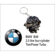 b48 twin turbo engine  keychain 2d