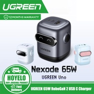 UGREEN 65W RoboGaN 2 USB C Charger Mini Robot Nexode 3 Port Fast Charger