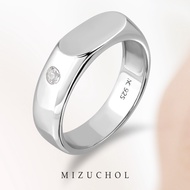 Mizuchol (สินค้าพร้อมส่งไม่ต้องรอ) แหวนเงินแท้ พลอยแท้ White Topaz รุ่น Loved word - His Name