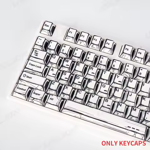 136 Keys Cherry Profile PBT Baihuangdeng Manga Style Theme Keycap Gaming Mechanical Keyboard 68/7887