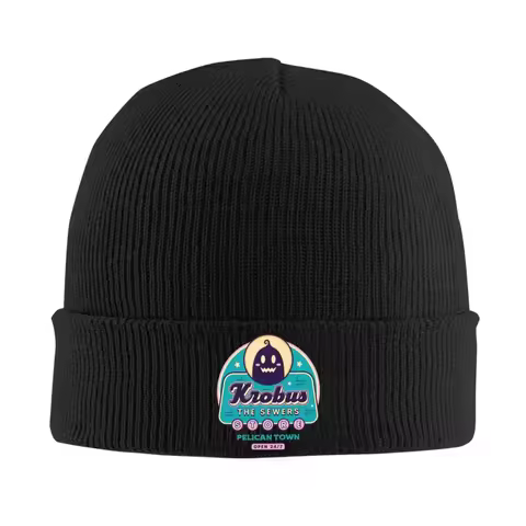 Krobus The Sewers Merchant Stardew Valley Knitted Hat Beanie Autumn Winter Hats Warm Acrylic Hip Hop