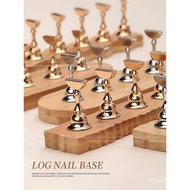 Wearable Nail Clay Nail Tips Holder Tool Metal Nail Art Wooden Base Minimalist Style Nail Tip Holder