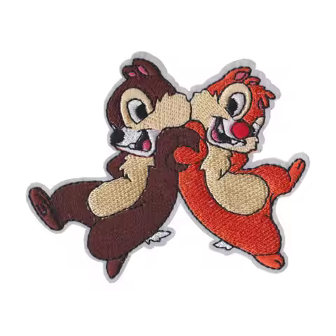 Cartoon Anime Two Squirrels Chip 'n' Dale patch Iron On Embroidered Clothes Patches For Girl boy Clo