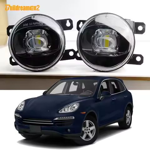 2 Pieces Car Fog Light Assembly DRL 30W 8000LM LED Lens Fog Daytime Running Lamp H11 12V For Porsche
