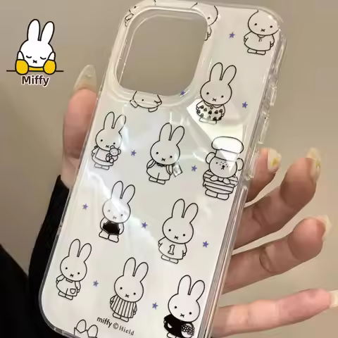 Kawaii Miffy Rabbit Phone Case 17Promax/16/15/14 Phone Case 13/12/11 Soft Case Simple