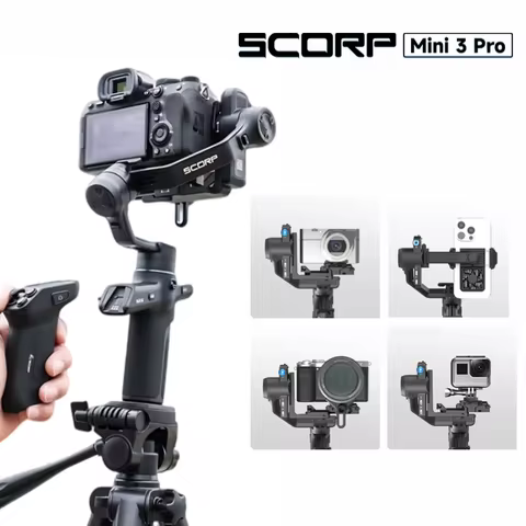 FeiyuTech SCORP Mini 3 Pro – 3-in-1 Gimbal with Detachable Handle & AI 4.0 Tracking for Mirrorless, 