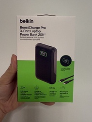 ( 有單據提供 2年保養 ) belkin 貝爾金 快充 charge 快差 充電寶 65w 充電 boostcharge pro 3-port laptop power bank 行動電源 2000