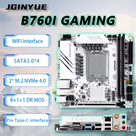 JGINYUE B760I GAMING WIFI Motherboard Mini ITX LGA1700 12100F 12400F 12600KF13400F14400 DDR4 64GB XM