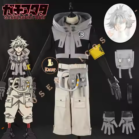 iCoser Anime Gachiakuta Rudo Surebrec Cosplay Costume Uniform Hoodie Gloves Akuta Cleaners Halloween