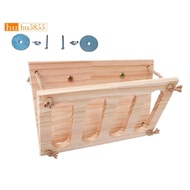 Grass Stand Feeding Hay Feeder Wood Bunny Small Pet Cage Food Container Wooden Bowl Rack