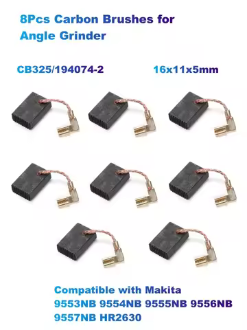 8Pcs Carbon Brushes for Angle Grinder(16x11x5mm) CB325/194074-2 Compatible with Makita 9553NB 9554NB