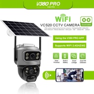 V380 Pro Solar outdoor camera wireless dual lens waterproof wifi 360 cctv camera 1080P 4G IP Securit