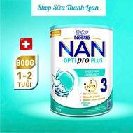 (HSD T12-2026) Sữa Bột Nestle NAN OPTI PRO PLUS 5HMO 3 – Hộp 800g.