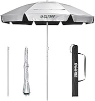G4Free 6 ft Arc Sun Portable Beach Umbrella Adjustable Tilt Umbrella with UV Protection Heavy Duty V