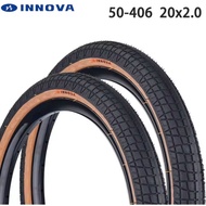 INNOVA 20 Inch Bicycle Tire 20X2.0 50-406 Retro Brown Edge Folding Bike Tire Big For P8 Bicycle Part IA-2128