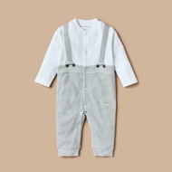 Giggles Printed Long Sleeves Sleepsuit with Suspender Detail