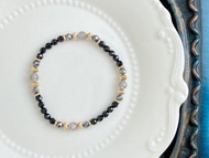 天然石彈性手鍊 閃光石 黑碧璽 鈦赫茲