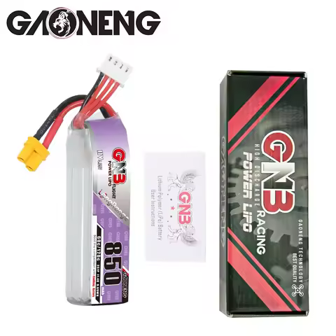 3PCS GNB 850mAh 7.6V/2s 11.4V/3s 15.2V/4s 60C HV Lipo Battery With XT30XT60 Plug For Happymodel FPV