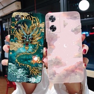 เคส A77s A57s สำหรับ Oppo 2022ใหม่แฟชั่นใหม่กรอบลายมังกรเคสโทรศัพท์ซิลิโคนนิ่มสำหรับ Oppo A57s เคส A77s