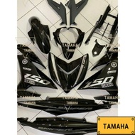 YAMAHA Y15 Y15zr V1 V2 Black Silver Sniper Gp Hitam Cover set Free Emblem(×4)