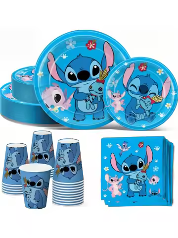 1/6/10/20/52pcs Disney Tablecloth Birthday Decor Blue Table Cloth Angel Table Cover Shower Party Sup