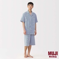 MUJI Men Side Seamless Seersucker S/Slv Pajamas(Asean)