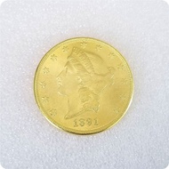 American 1891 Gold Coins Brass Material Commemorative Coins Copy Coins 4/17 ***....................1