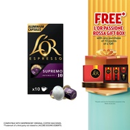 L’OR Espresso Supremo Intensity 10 Coffee Capsules- Compatible with Nespresso®* Original Coffee Mach