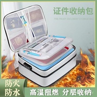 Certificate Family Household Waterproof Lock Storage Belt Storage Password Bag File Bag Fireproof Ac