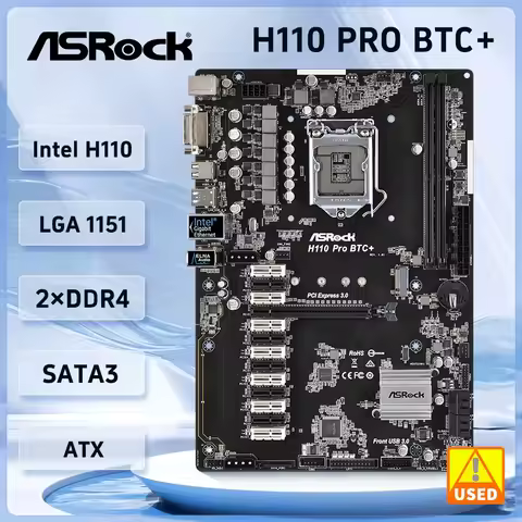 ASRock H110 PRO BTC+ mining guide Motherboard LGA 1151 DDR4 32GB PCI-E 3.0 M.2 12×PCI-E X1 ATX suppo