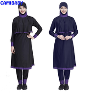 【Ready Stock 】3pcs/Set Size Plus S-4XL Women Muslimah Swimming Suit Girl Swimwear Baju Renang Conservative Swimwear