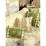 Pillow Bed Feel Fresh Green Sofa Pillow Pillowcase Christmas Simple Bay Window Soft Cushion I3C3