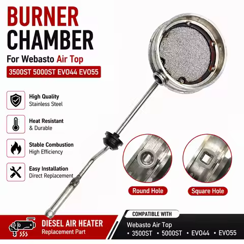 Burner Chamber for Webasto Air Top 3500ST 5000ST EVO44 EVO55 Diesel Heater Round & Square Glow Plug 