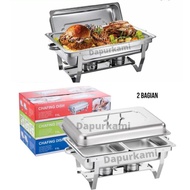 Chafing Dish Buffet Food Warmer 2-compartment Buffet Serving Container Food Storage Container/ 3-com
