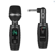 Zone)Wireless Transmitter and Receiver UHF Wireless Guitar Transmitter Receiver with Microphone for Dynamic Microphone Audio Mixer Electric Guitar Bass Wireless Microphone System 4