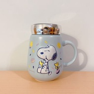 Snoopy 史努比 小時光浮雕陶瓷蓋杯 馬克杯