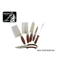 【COD】High Premium 7pcs Stainless Steel Knife Set with Solid Wood Knife Holder  Kitchen Knife Set