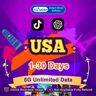 USA eSIM  5G High speed 5-60 Days 1GB-50GB Unlimited Data  AT&T/T-Mobile/Verizon eSIM Card