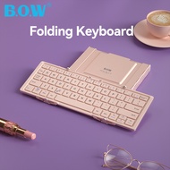 B.O.W Rechargeable Slim Mini Foldable Bluetooth Keyboard With Flannel Bag HB066