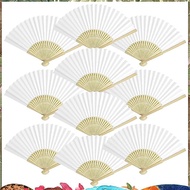 Handheld Fans Paper Hand Fans 10PCS, 8.3 Inch Foldable Bamboo Folding Fans for Wedding Favors,Baby S