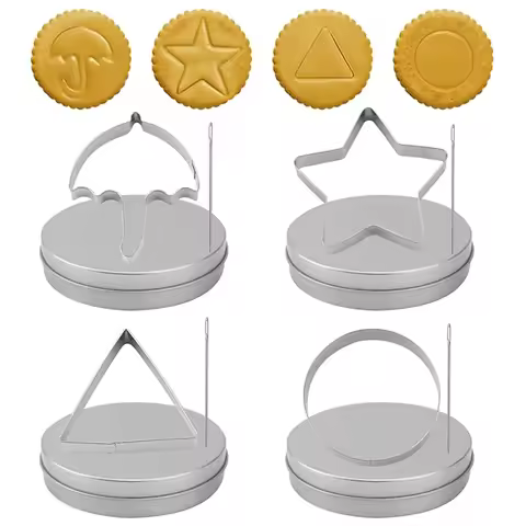 6/12pcs Sugar Cookie Cutter Sugar Cookie Mold Stainless Steel Korean Cookies Game Tools For Squid TV