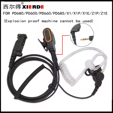 Air duct Headset Microphone PTT For Walkie Talkie Earpiece PD685 PD600 PD662 PD605 PD602 PD606 PD680