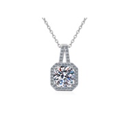 COSYA 925 Sterling Silver Lab Grown Diamond 0.5-2 CT Moissanite Pendant Necklace Female Fine Jewelry