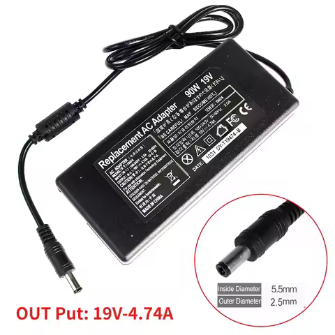 AC DC 19V Power Adapter Supply 4.74A Laptop Power Adapter 19V 4.74A Notebook Charger for Asus K53B K