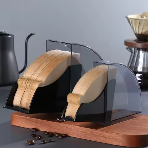 Coffee Filter Paper Dustproof Box V02 Fan-shaped Storage Box Thickened ABS Durable Professional Hand