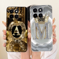 For Honor X6c Case Aesthetic Luxury Letters Fashion Crown 2D Painted Casing NIC-LX1 NIC-LX2 NIC-LX3